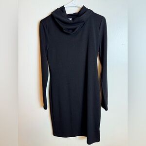 Old Navy Womens Bodycon Knit Sweater Dress Black Cowl Neck Medium Business